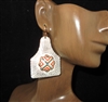 TE1962 PATTERN ANTIQUE HAMMERED DANGLE EARRINGS