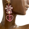 TE4425  PEARL & RHINESTONE HEART EARRINGS