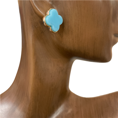 VE3000 SMALL  FOUR LEAF STUD  EARRINGS