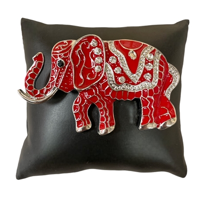 YB3931 RED ELEPHANT PIN BROOCH