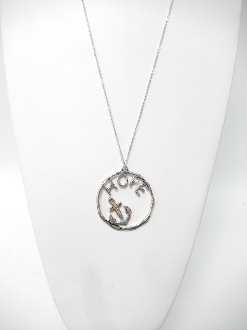 ZQN594 HAMMERED "HOPE" NECKLACE