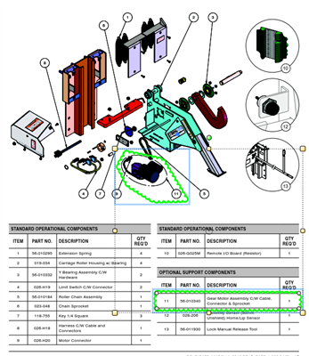 56-010340, gear motor assembly