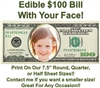 Money 100 Dollar Bill Face Edible Cake Topper Image Face Money Edible Cake Money