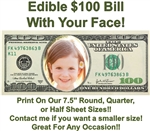 Money 100 Dollar Bill Face Edible Cake Topper Image Face Money Edible Cake Money