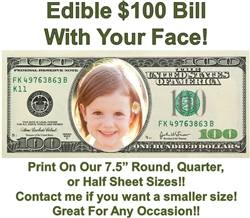 Money 100 Dollar Bill Face Edible Cake Topper Image Face Money Edible Cake Money