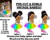 PRE-CUT Rainbow Party Dress Candy Girl Baby EDIBLE Cake Topper Image Lollipop