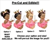 PRE-CUT Dark Pink Gold Ballerina Princess Baby Girl EDIBLE Cake Topper Image