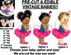 Pre-Cut Denim Shirt Hot Pink Ruffles Ballerina Baby EDIBLE Cake Topper Image