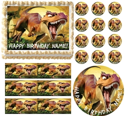 DINOSAURS Ice Age T REX Edible Cake Topper Frosting Sheet - All Sizes!