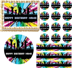 Retro DISCO DANCE Let's Dance Edible Cake Topper Image Frosting Sheet Groovy