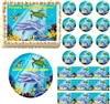 Dolphin Under the Sea Edible Cake Topper Image Cupcakes Ocean Baby Shower Edible