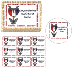 Eagle Scout Court of Honor Scout Law Edible Cake Topper Image Cupcakes Strips