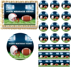 FOOTBALL Field Helmet Football Theme Edible Cake Topper Image Frosting Sheet - All Sizes!