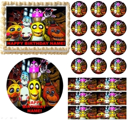 FIVE NIGHTS AT FREDDY'S Up Close Edible Cake Topper Image Frosting Sheet NEW