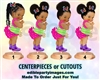 Fresh Princess Baby Girl Centerpiece with Stand OR Cutouts, Hip Hop Fresh Baby Girl