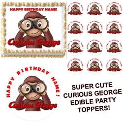 Curious George Party Edible Cake Topper Frosting Sheet - All Sizes!