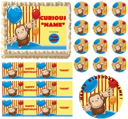 Curious George Birthday Party Edible Cake Topper Frosting Sheet - All Sizes!