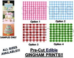 Gingham Checkered Pattern EDIBLE Cake Topper Image Cupcakes Frosting Sheet