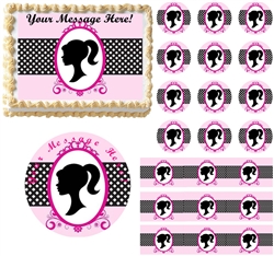 Girl Silhouette Barbie Inspired Edible Cake Topper Image Frosting Sheet - All Sizes!