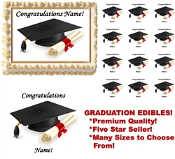 GRADUATION Class of 2021 Cap and Diploma Edible Cake Topper Image Frosting Sheet Graduation NEW