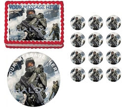 Halo 4 Fighting Edible Cake Topper Frosting Sheet - All Sizes!