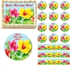 Heavenly Hibiscus Floral Edible Cake Topper Image Frosting Sheet Cupcakes