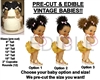 PRE-CUT Ivory Pink and Gold Babies of Color EDIBLE Cake Topper Image Cupcakes