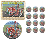 Lego Fire City Fire Truck Edible Cake Topper Frosting Sheet - All Sizes!
