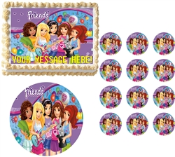 Lego Friends Party Edible Cake Topper Frosting Sheet - All Sizes!