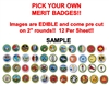 Pre Cut Pick Your Own Boy Scout Merit Badges EDIBLE Decal Stickers for Cake Cupcakes, Merit Badge Cake, Merit Badge Cupcakes, Boy Scout Cake