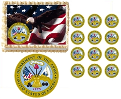 United States Army Seal Eagle Military Edible Cake Topper Frosting Sheet - All Sizes!