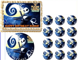Nightmare Before Christmas Jack Skellington Edible Cake Topper Frosting Sheet - All Sizes!
