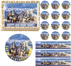 Overwatch Gaming Party Edible Cake Topper Image Frosting Sheet Cake Decoration