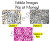Pile of Money Edible Image for Cake and Cupcakes, Edible Money Cake Image, Pink Pile of Bills, Pink Money Bills