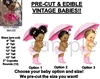 PRE-CUT Pink Umbrella Rain Boots Baby Girl EDIBLE Cake Topper Image Cupcakes