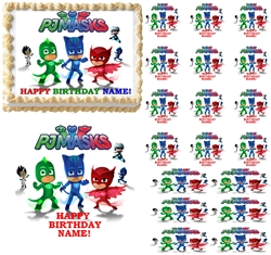 PJ MASKS Party Edible Cake Topper Image Frosting Sheet Cake Cupcakes NEW!