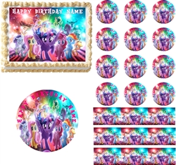 My Little Pony Movie Edible Cake Topper Image Little Pony Cake Little Pony Cupcakes