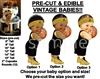 PRE-CUT Black and Gold Little Prince Baby Basketball EDIBLE Cake Topper Image