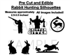 Rabbit Hunting Hunter Edible Pre Cut Stickers, Hunting Decals for Cakes, Hunting Cut Outs, Rabbit Hunting Cake, Rabbit Hunting Silhouettes