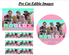 Pink Roblox Girl Characters EDIBLE Cake Topper Image Cupcake, Pink Roblox Image