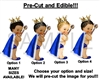 PRE-CUT Royal Blue and Gold Fur Cape Little Royal Prince EDIBLE Cake Topper Image Cupcakes