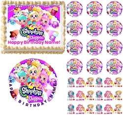 SHOPKINS SHOPPIES Party Edible Cake Topper Image Frosting Sheet NEW SHOPPIES