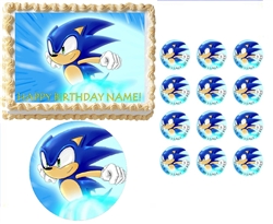 Sonic the Hedgehog Running Edible Cake Topper Frosting Sheet - All Sizes!