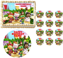 SUPER WHY Characters Edible Cake Topper Frosting Sheet - All Sizes!