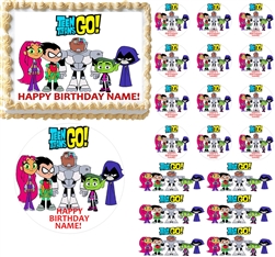 TEEN TITANS GO Theme Edible Cake Topper Image Frosting Sheet Cake Decoration