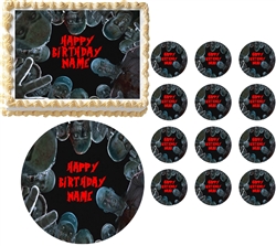 Real Life ZOMBIES Looking Down Edible Cake Topper Image Frosting Sheet - All Sizes!