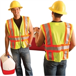 Occulux Class 2 Hi-Viz Value Safety Vest - Mesh Yellow and Orange