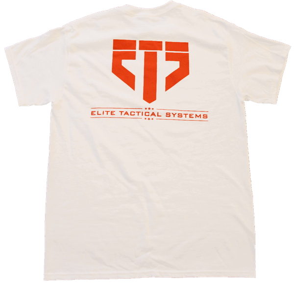 ETS Logo T-shirt, White with Orange Logo