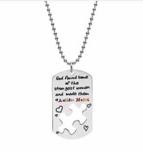 Collar dog tag Autism Mom