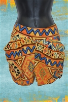 Two pockets waistband, multicolors African pattern lady's shorts.